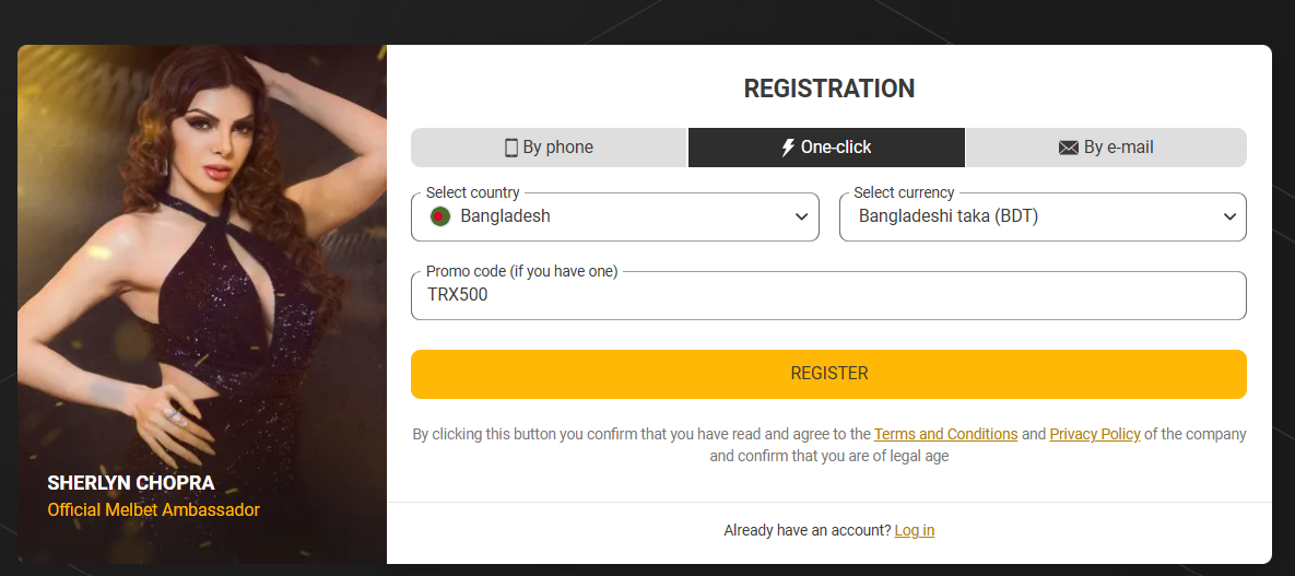 One Click Registration
